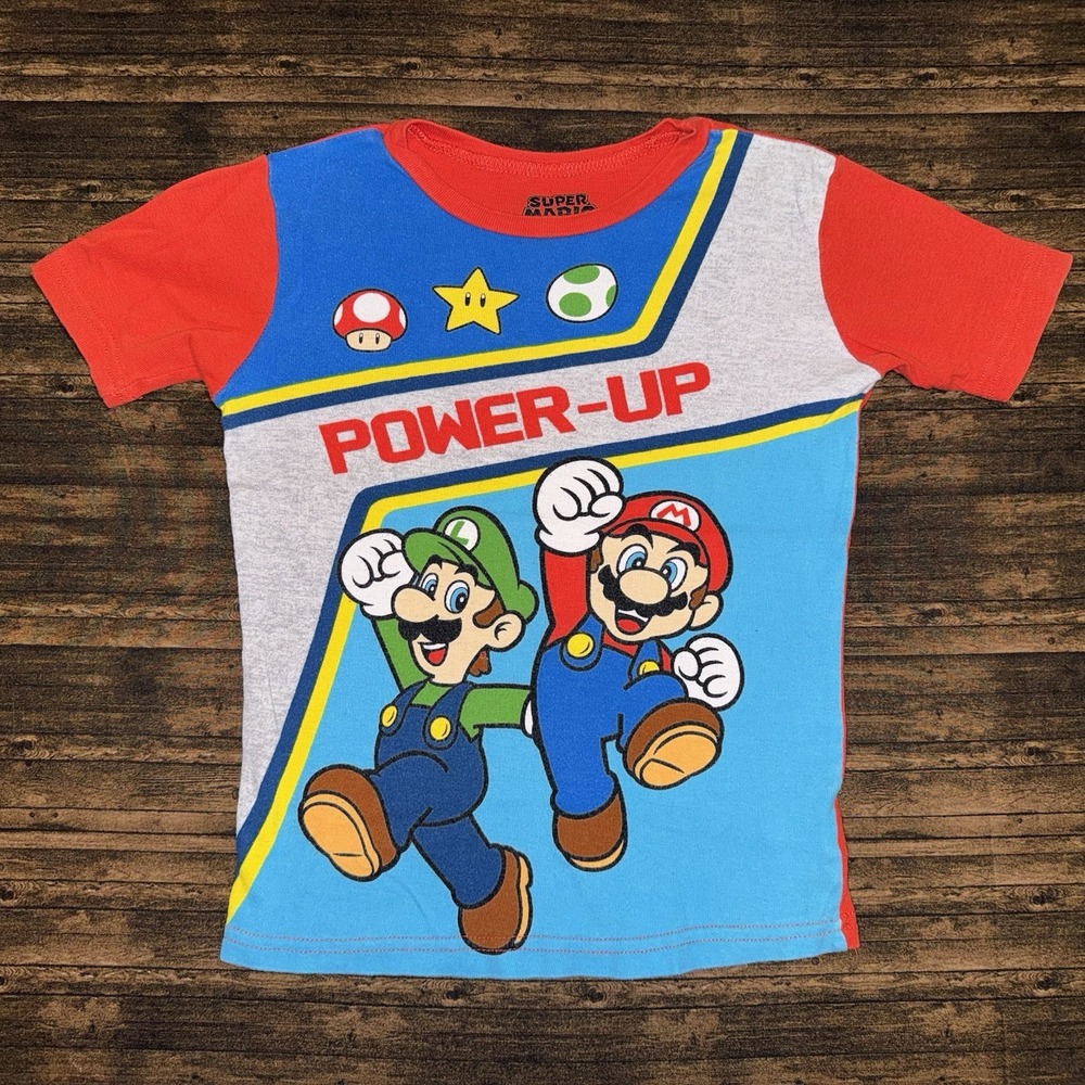 Nintendo Super Mario Power Up Youth T Shirt Size 10 Flame Resistant (2020)